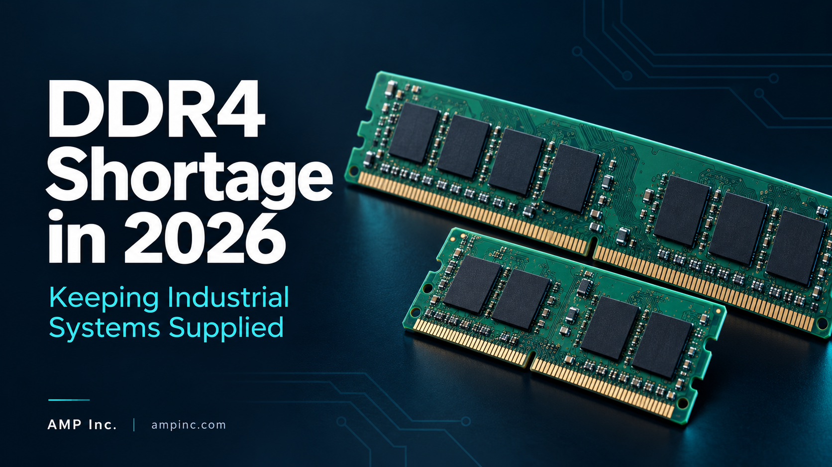 DDR4 DIMM and SODIMM memory modules illustrating the DDR4 shortage in 2026.